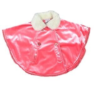 Little Lass Coral Pink Cape Coat 18 months